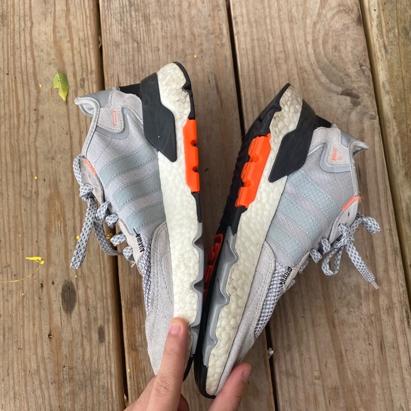 Adidas Nite Jogger Grey Two Solar Orange - Picture 7 of 10